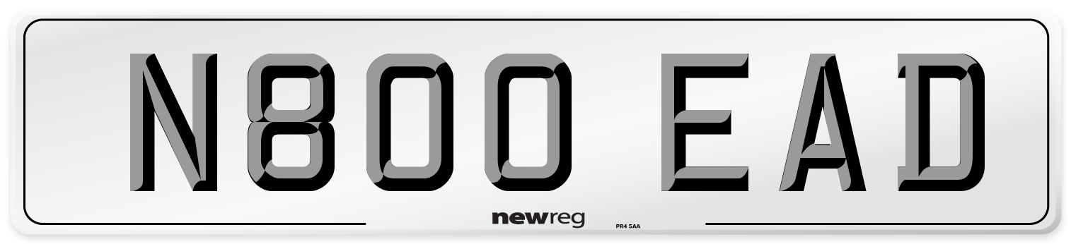 N800 EAD Number Plate from New Reg